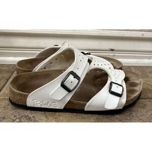 original Birkenstock Fusseett Made In Germay White  Size 37